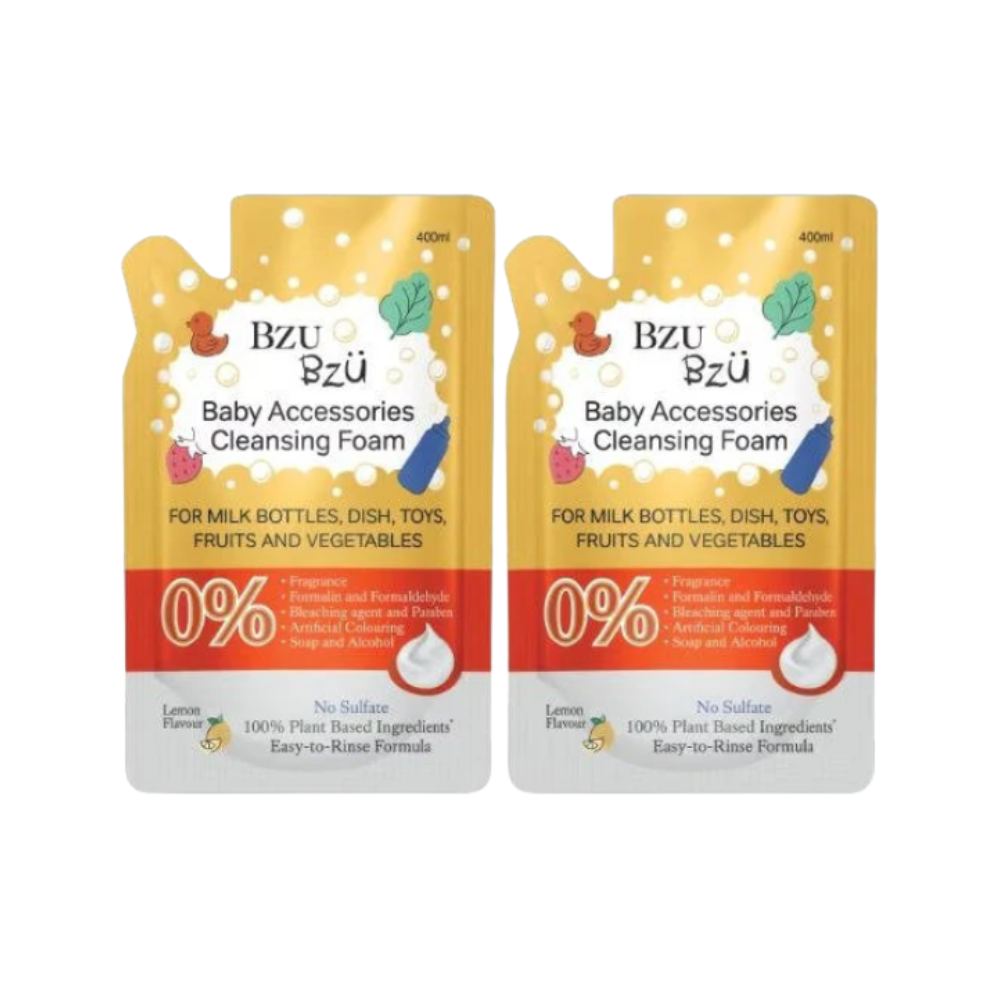 BZU BZU BABY ACCESSORIES CLEANSING FOAM LEMON REFILL 400MLX2