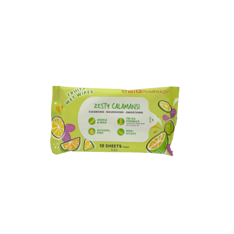 BIG FRUITY WET WIPES ZESTY CALAMANSI 10SX3
