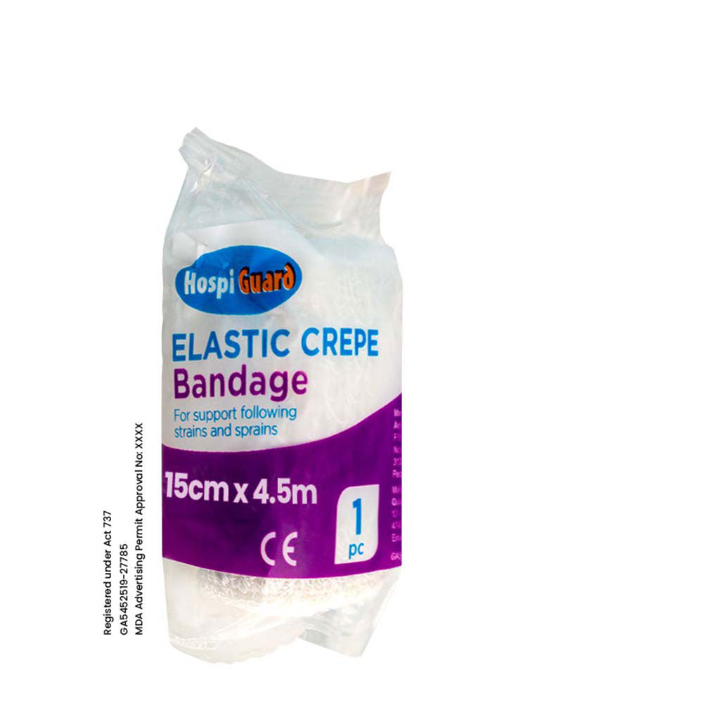 HOSPIGUARD ELASTIC CREPE BANDAGE 15CM X 4.5M 1S