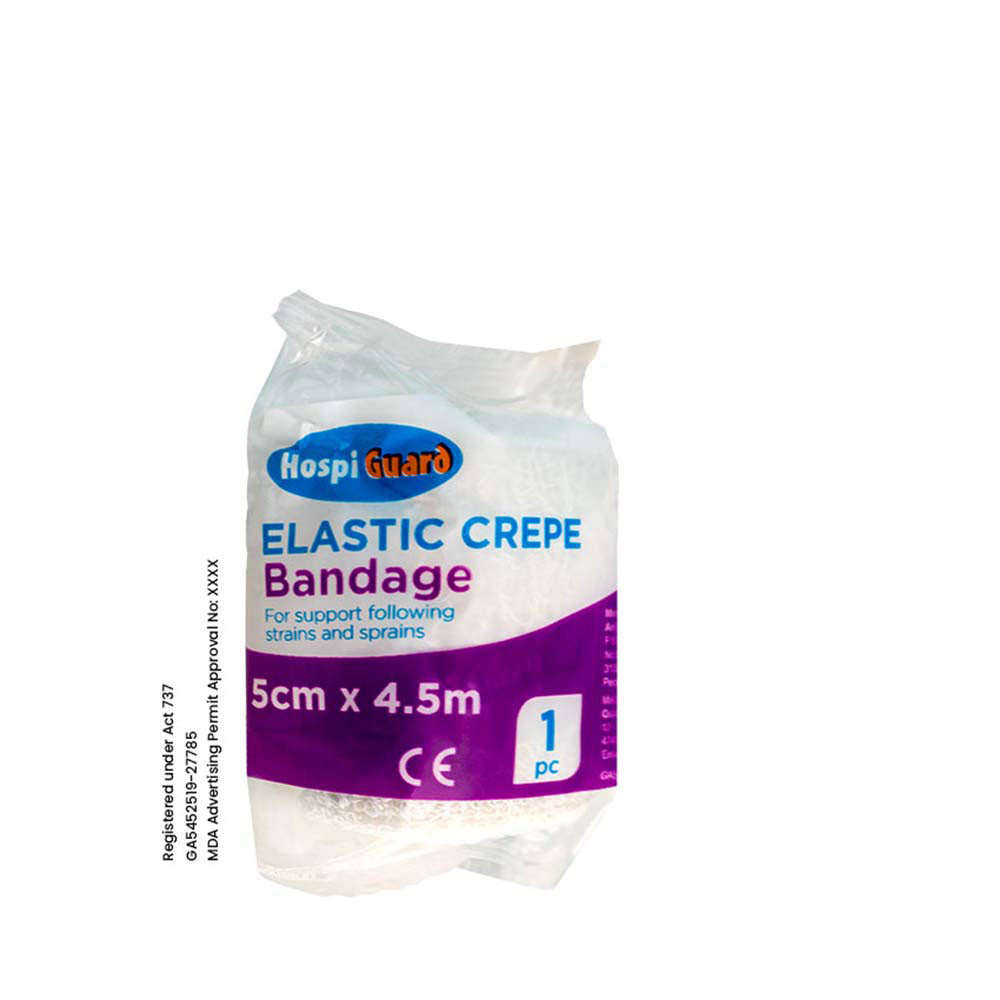 HOSPIGUARD ELASTIC CREPE BANDAGE 5CM X 4.5M 1S