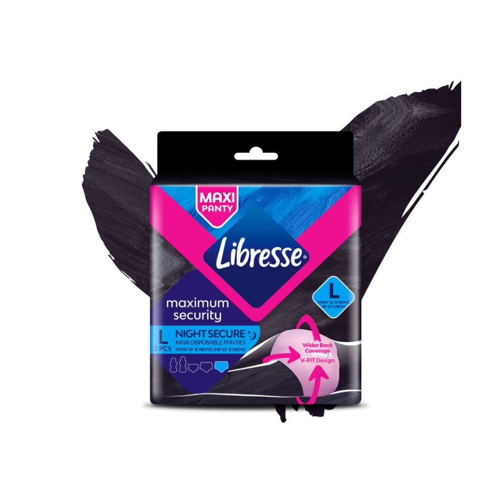 LIBRESSE MAX SECURITY NIGHT SECURE MAXI PANTIES L 2S