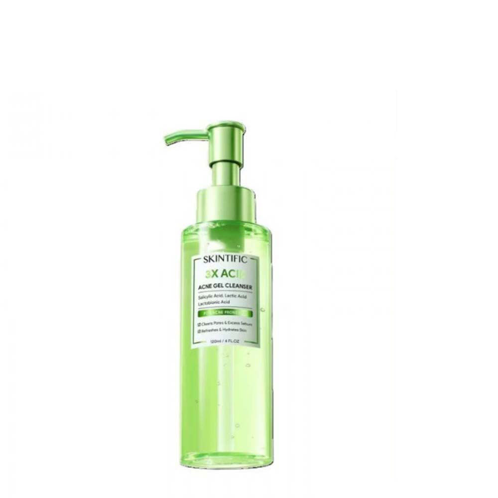 SKINTIFIC 3X ACID ACNE GEL CLEANSER 120ML