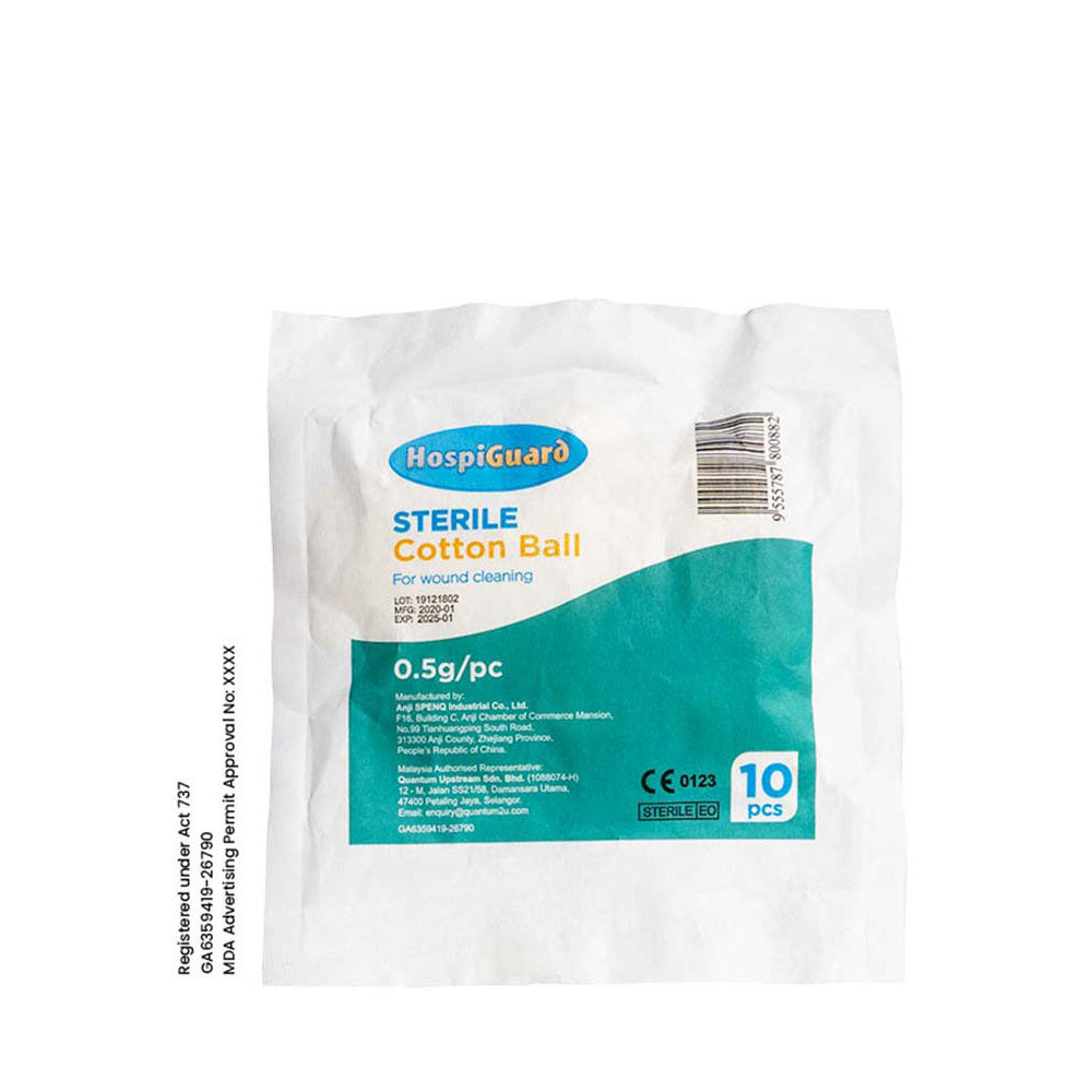 HOSPIGUARD STERILE COTTON BALLS 10S