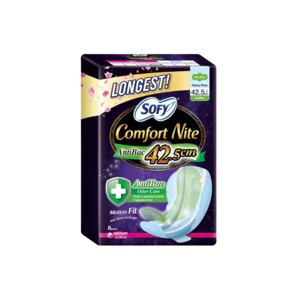 SOFY COMFORT NITE ANTIBAC SLIM WING 42.5CM 8S