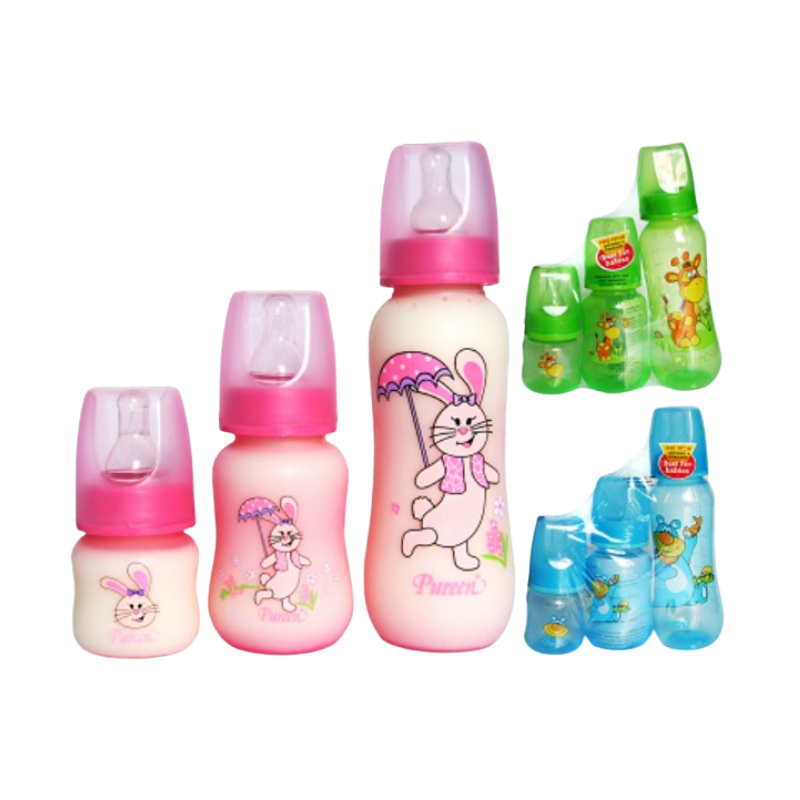 PUREEN FEEDING BOTTLES P/PACK 2OZ 4OZ&9OZ BAF003