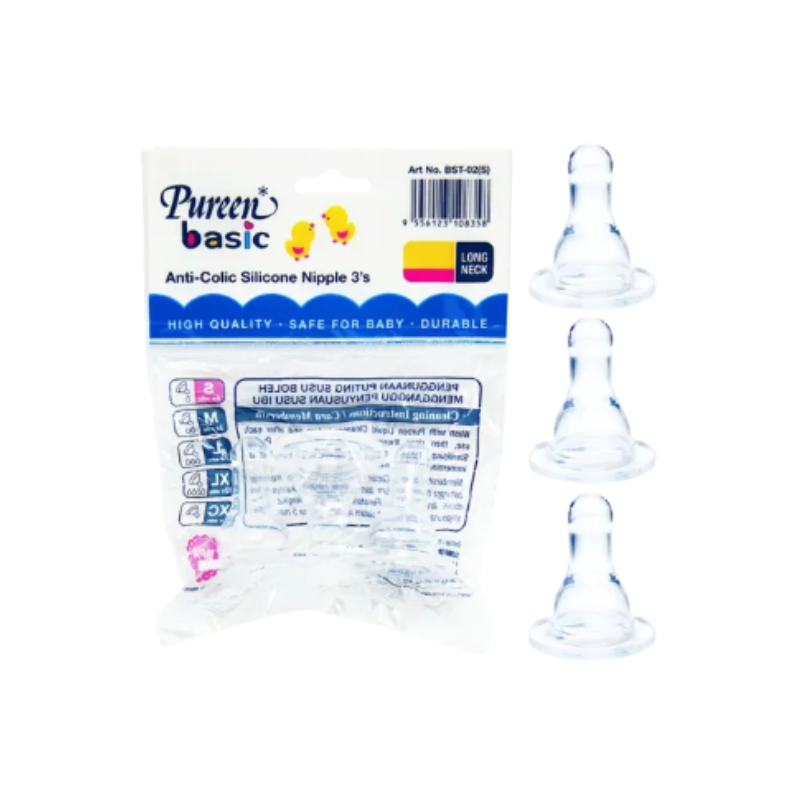 PUREEN SILICONE NIPPLE (LONG NECK) S