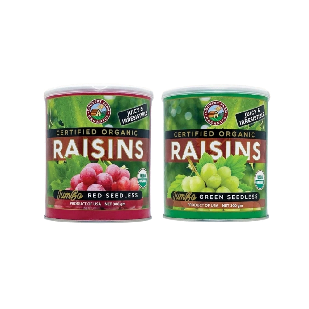 COUNTRY FARM ORG RAISINS-RED&GREEN SEEDLESS 300G X 2