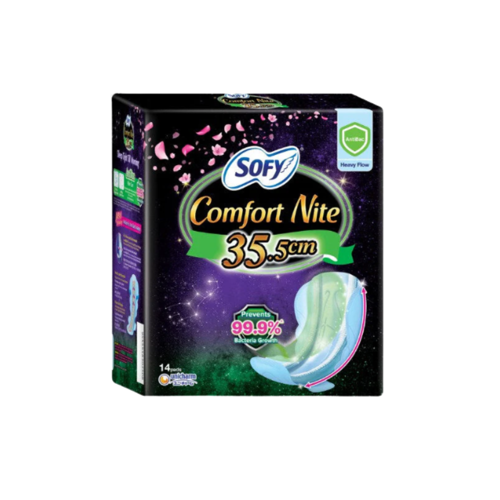 SOFY COMFORT NITE ANTIBAC SLIM WING 35.5CM 14S