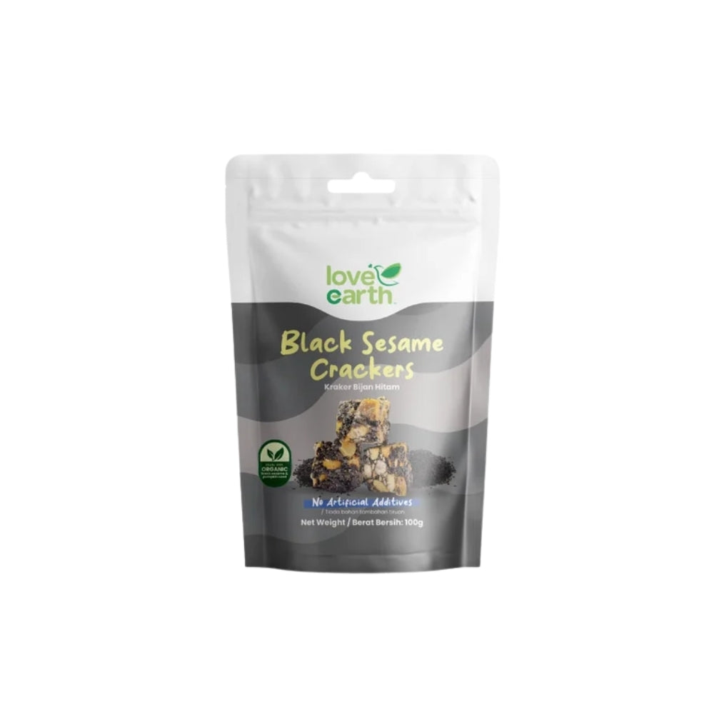 LOVE EARTH ORGANIC BLACK SESAME CRACKERS 100G
