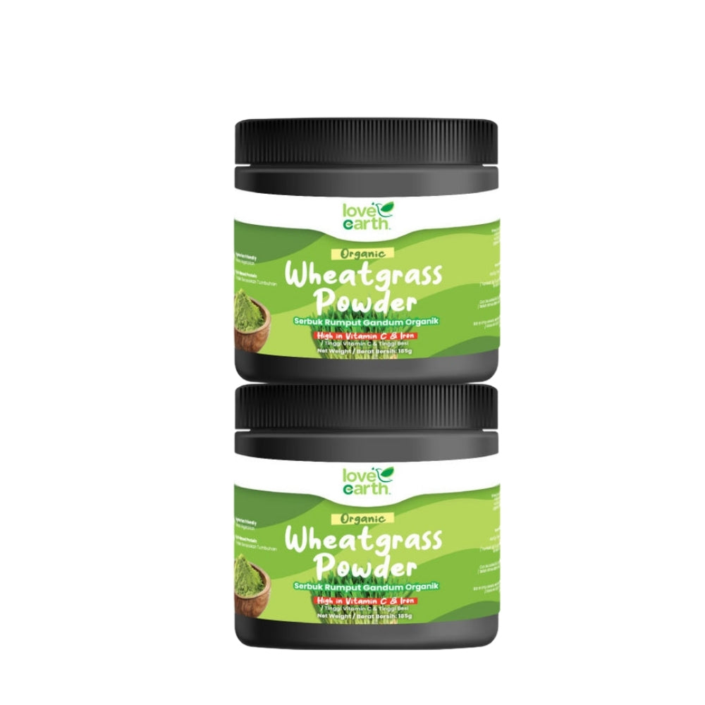 LOVE EARTH ORGANIC WHEATGRASS POWDER 185G X 2 (PROMO PACK)