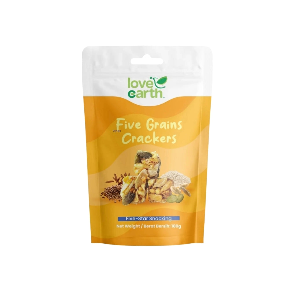 LOVE EARTH ORGANIC FIVE GRAINS CRACKERS100G