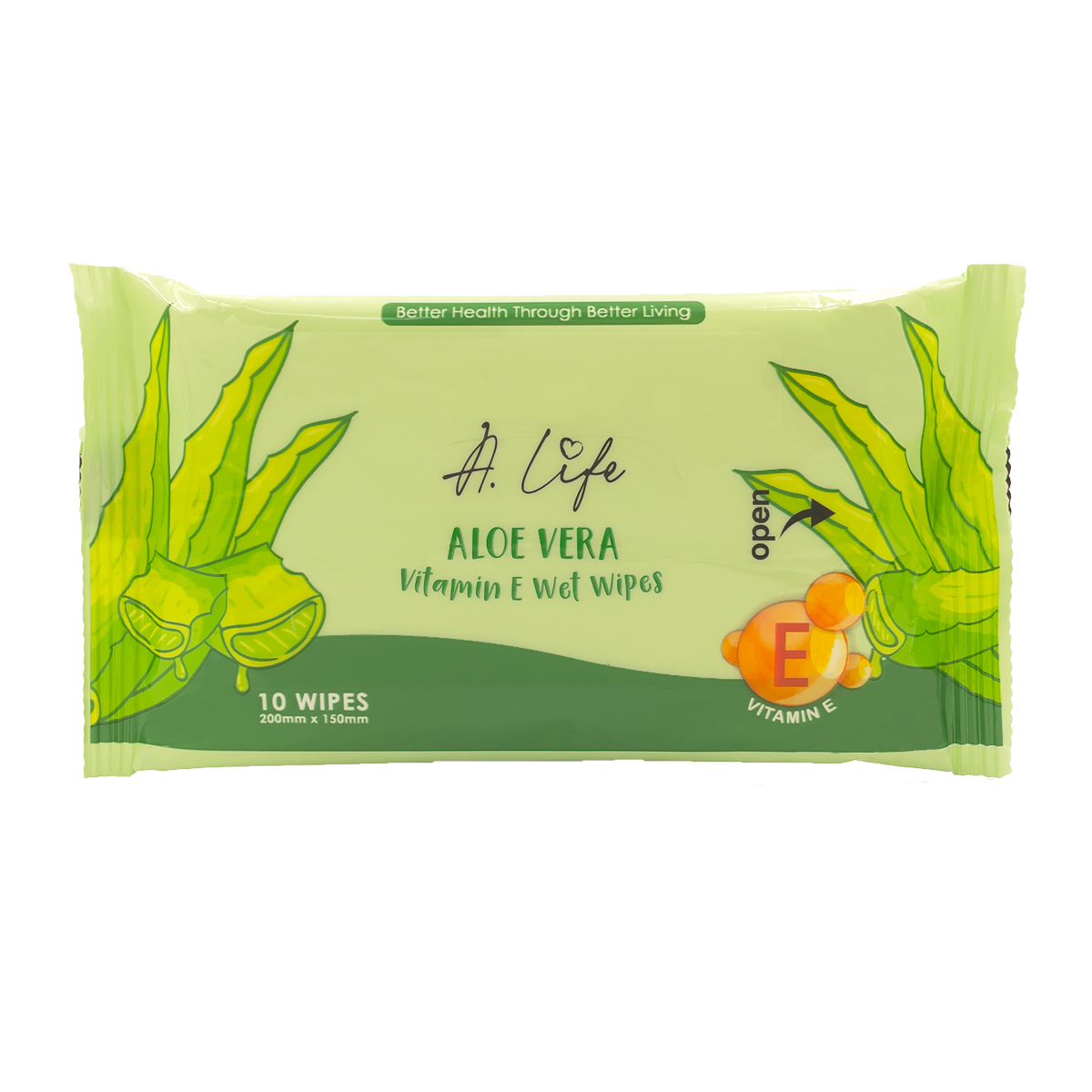 A.LIFE WIPES VIT E ALOE VERA 10S 3S