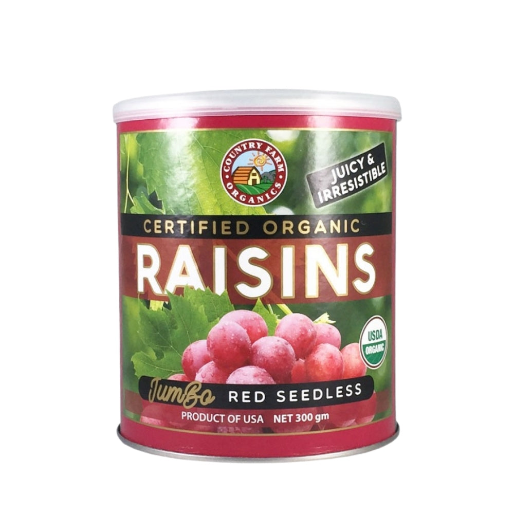 COUNTRY FARM ORGANIC RAISINS RED SEEDLESS 300G