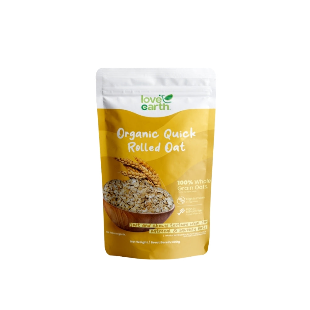 LOVE EARTH ORGANIC QUICK ROLLED OAT 400G