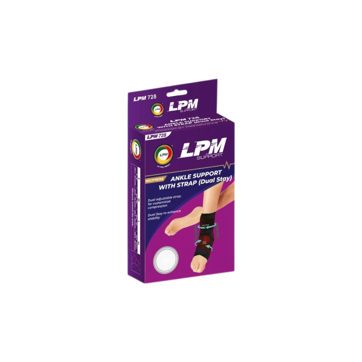 LPM ANKLE SUPPORT+STRAP 728 S