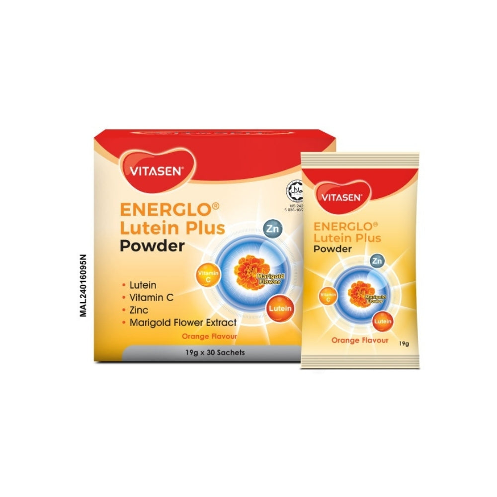 VITASEN ENERGLO LUTEIN PLUS POWDER (ORANGE FLAVOUR) 19G X 30