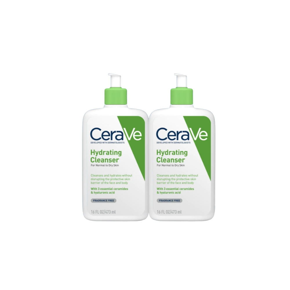 CERAVE HYDRATING CLEANSER 473ML 2S FOC MOISTURISING CREAM 15ML