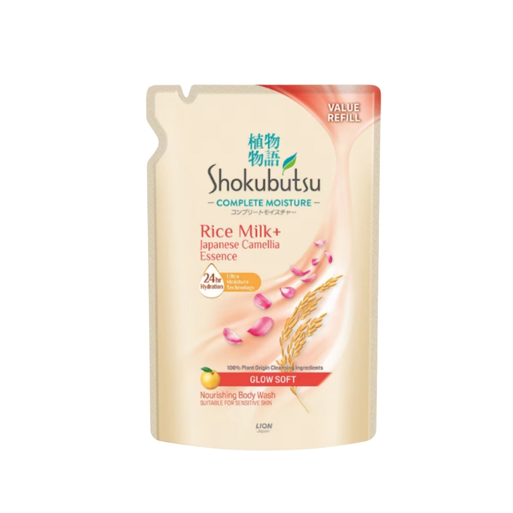 SHOKUBUTSU BODY WASH COMPLETE MOISTURE GLOW SOFT REFILL 750G