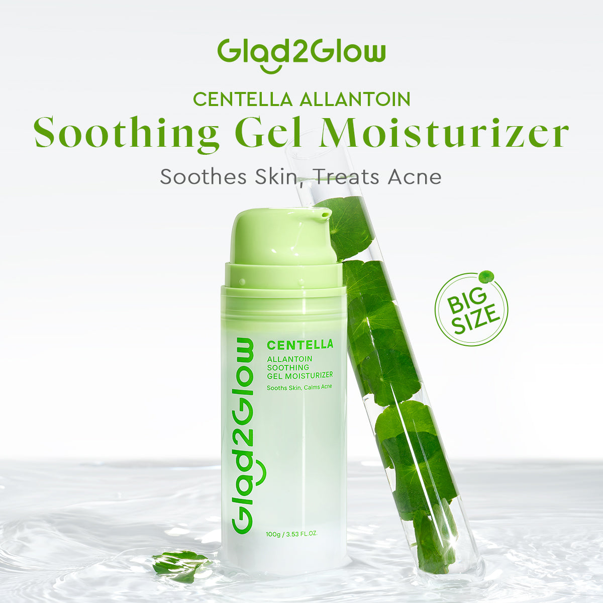 GLAD2GLOW CENTELLA ALLANTOIN SOOTHING GEL MOISTURIZER 100G