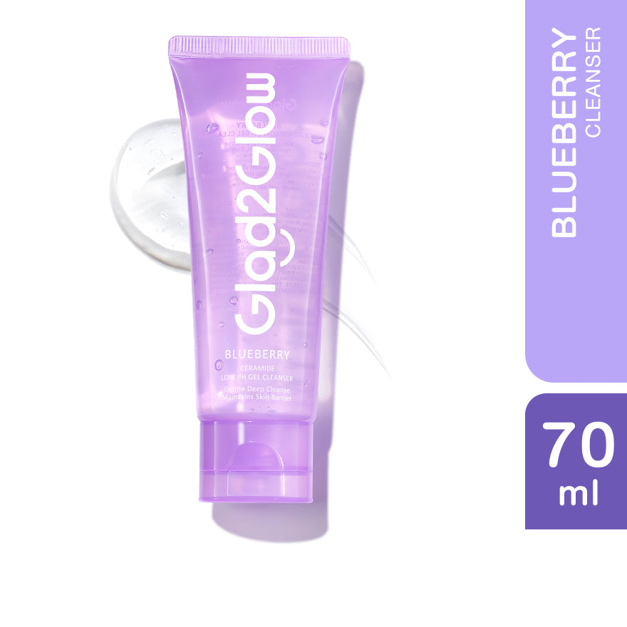 GLAD2GLOW BLUEBERRY CERAMIDE LOW PH GEL CLEANSER 70ML