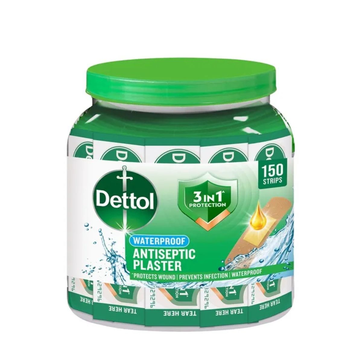 DETTOL ANTISEPTIC WATERPROOF PLASTER JAR 150S