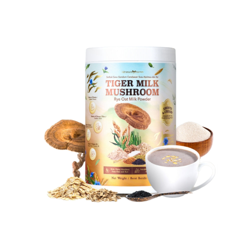 SIGNATURE MARKET TIGER MILK MUSHROOM RYE OAT MILK POWDER 500G