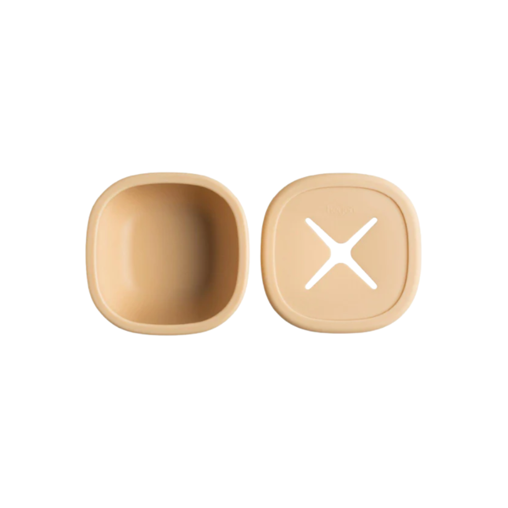 HEGEN SUCTION BOWL WITH SNACK LID SILICONE TAUPE