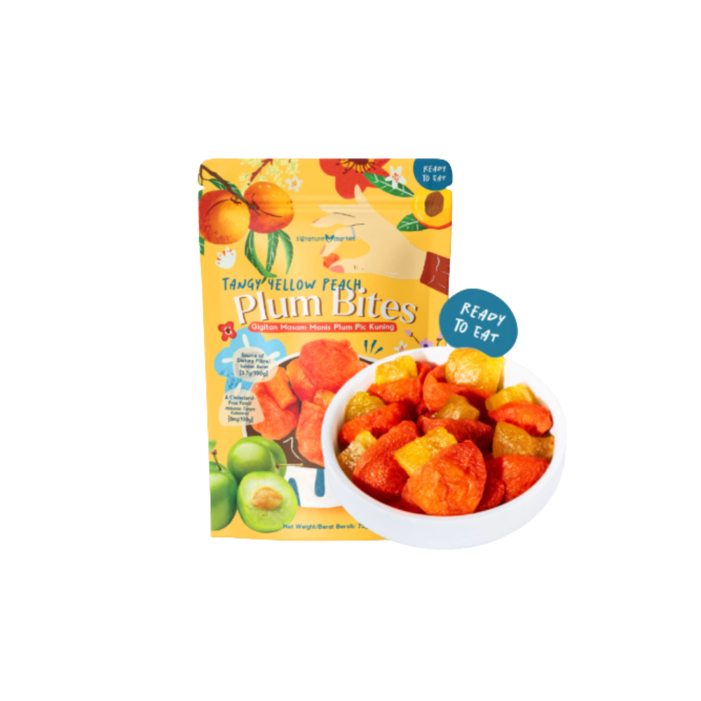 SIGNATURE MARKET TANGY YELLOW PEACH PLUM BITES 75G