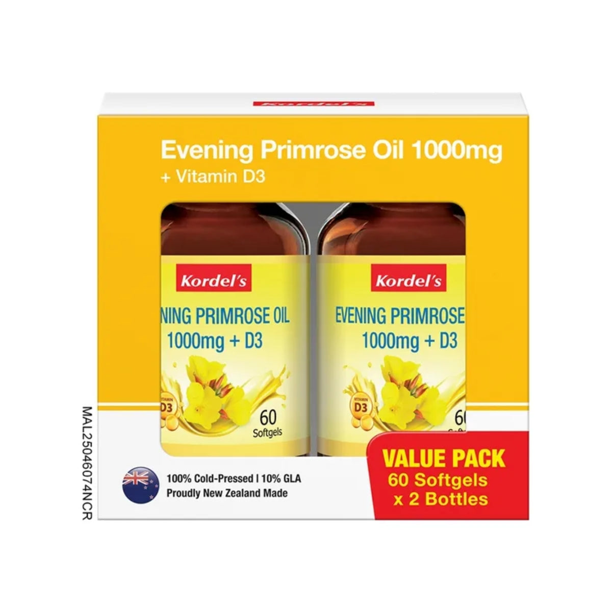 KORDELS EVENING PRIMROSE OIL 1000MG+VITD3 60SX2