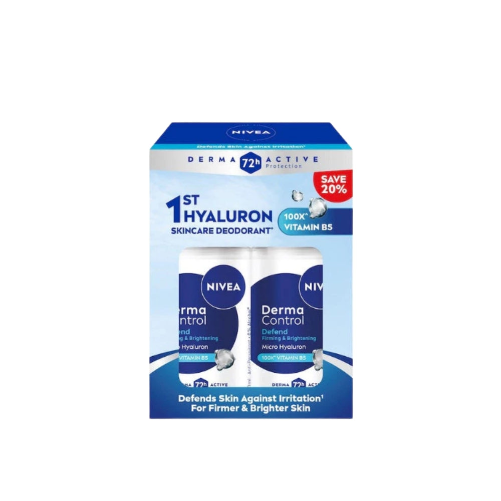 NIVEA FEMALE DEODORANT DERMA CONTROL DEFEND ROLL ON 50ML 2S