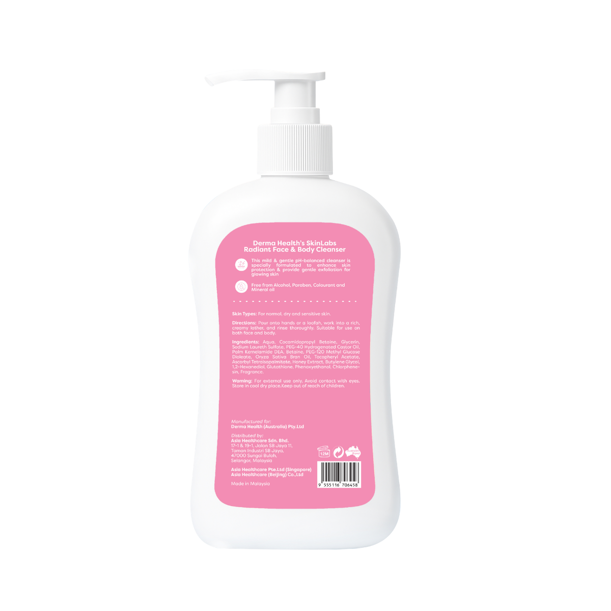 SKINLABS RADIANT FACE & BODY CLEANSER 500ML