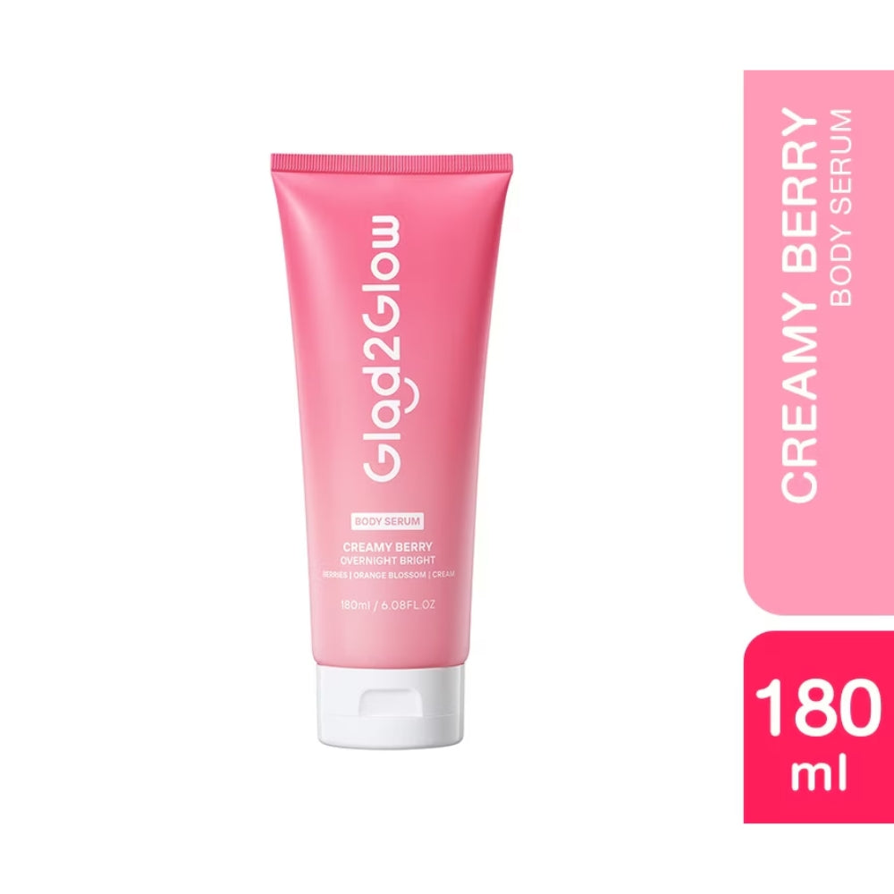 GLAD2GLOW CREAMY BERRY OVERNIGHT BRIGHT BODY SERUM 180ML