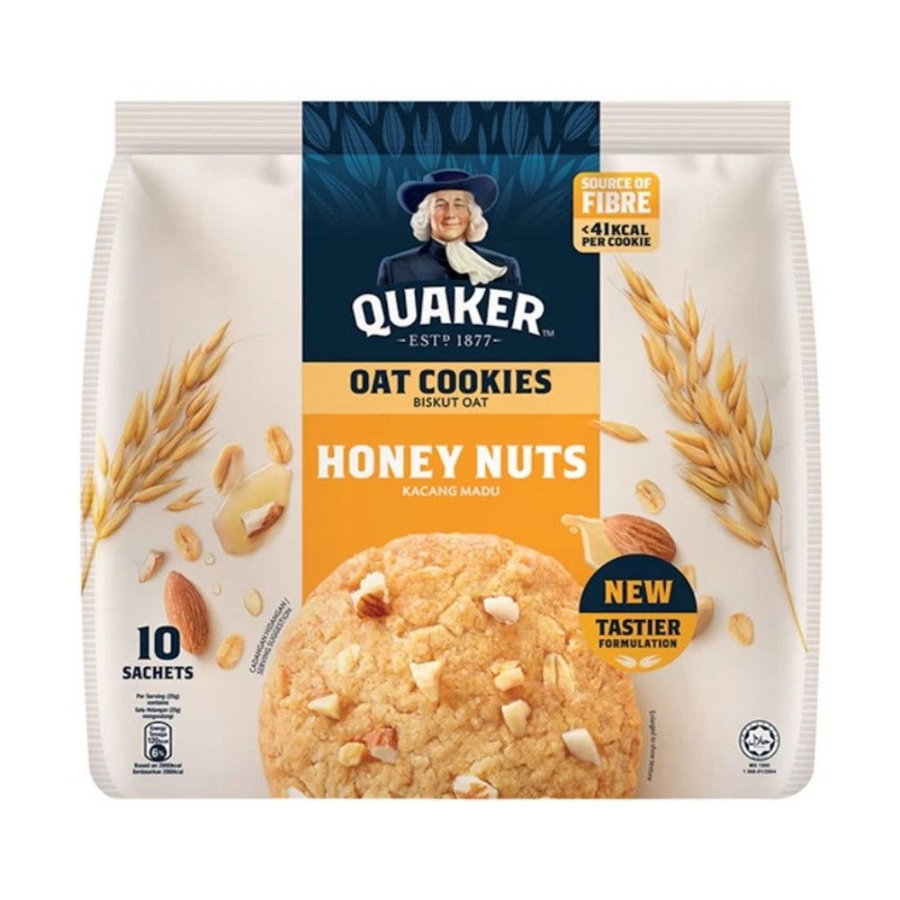 QUAKER OAT COOKIES HONEY NUTS 250G 10S