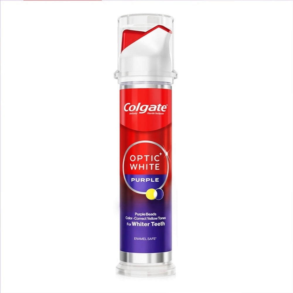 COLGATE TOOTHPASTE OPTIC WHITE PURPLE BEADS PUMP 130G