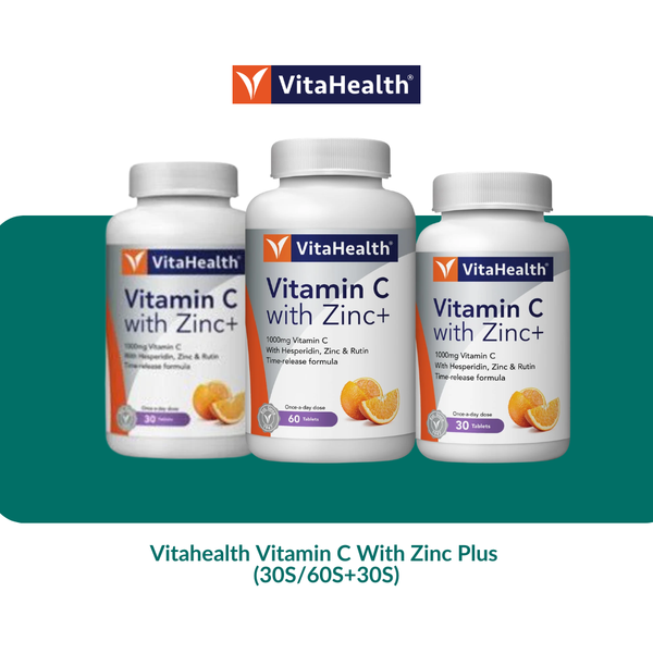 Vitahealth Vitamin C With Zinc Plus (30S/60S + 30S)