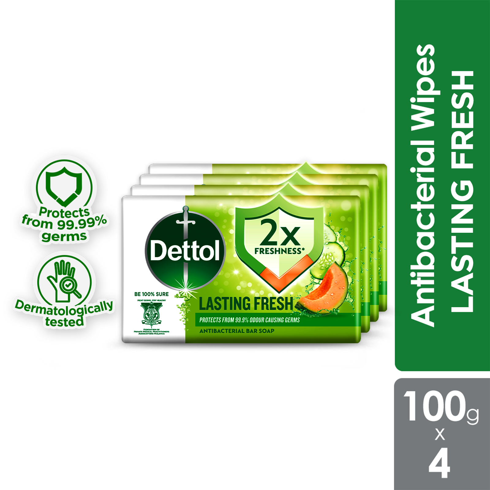 DETTOL BAR SOAP LASTING FRESH 105GX4S (B3F1)