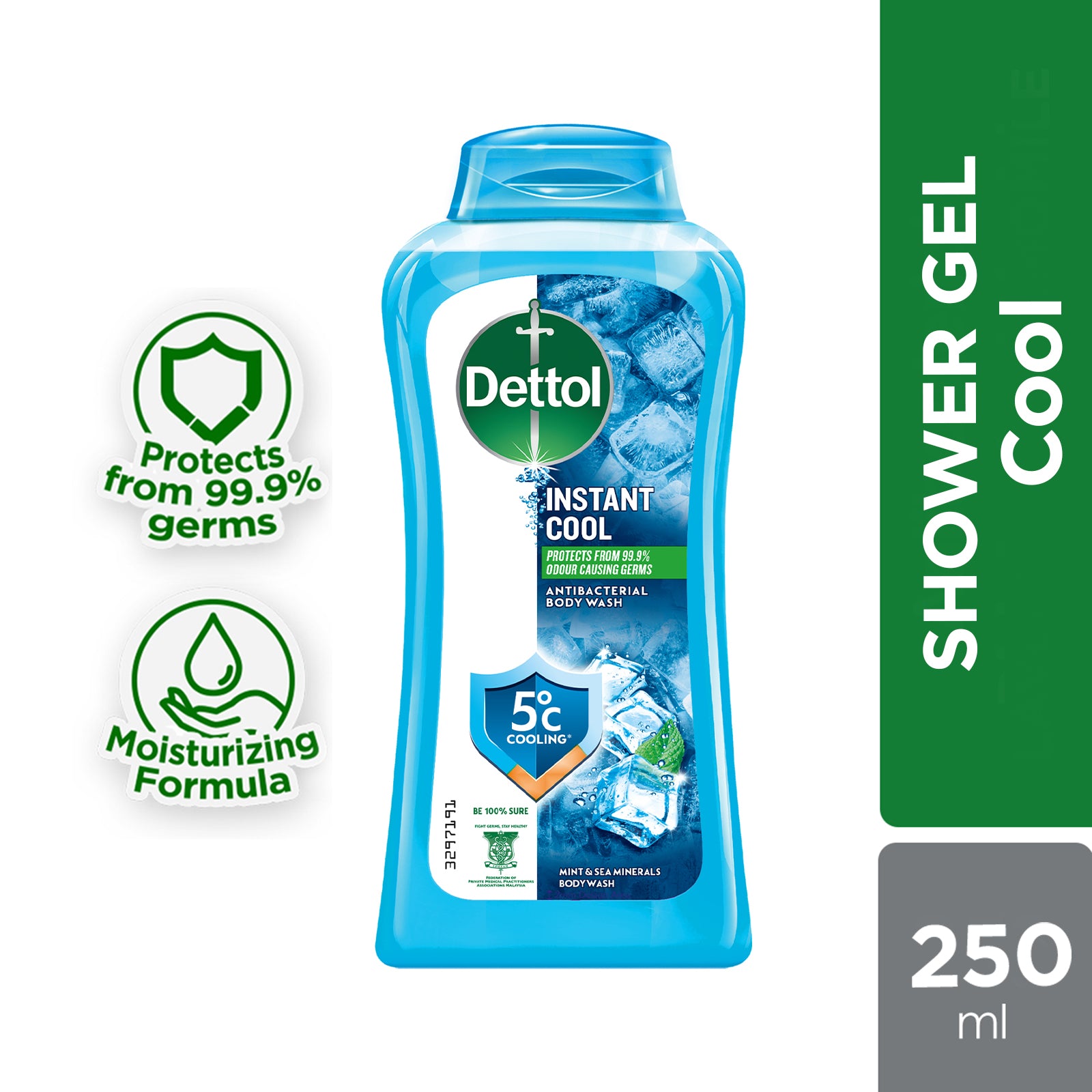 DETTOL SHOWER FOAM COOL 250ML