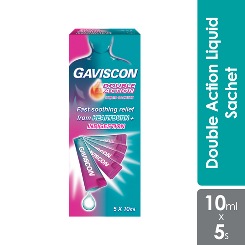 GAVISCON DOUBLE ACTION LIQUID 10ML 5S