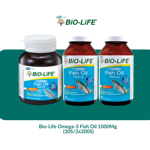 Bio-Life Omega-3 Fish Oil 1000Mg (30S/2x200S)