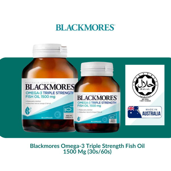 Blackmores Omega-3 Triple Strength Fish Oil 1500 Mg (30s/60s) - Supplements