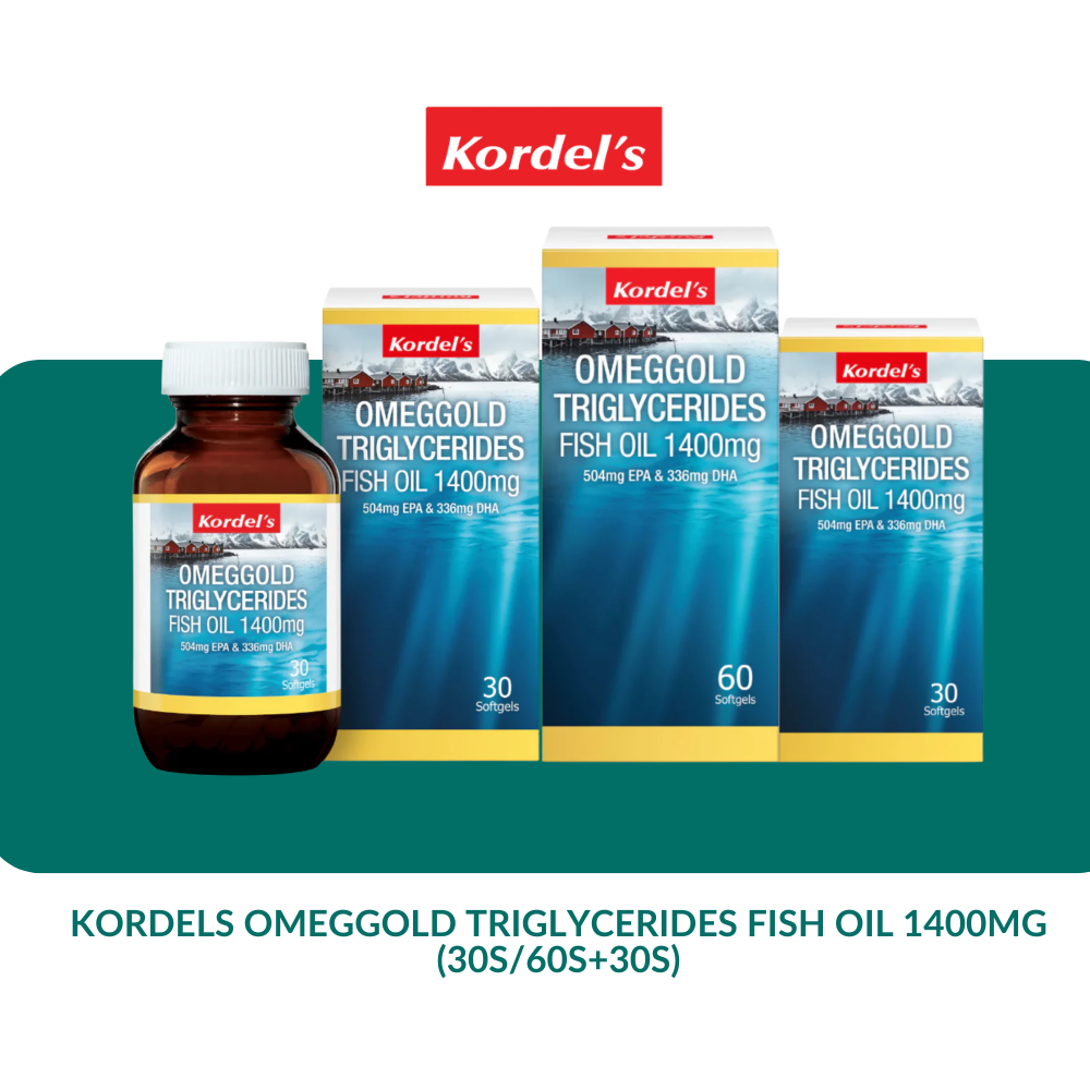 KORDELS OMEGGOLD TRIGLYCERIDES FISH OIL 1400MG (30S/60S + 30S)