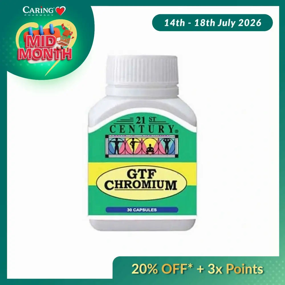 21ST CENTURY GTF CHROMIUM 200MCG 30S