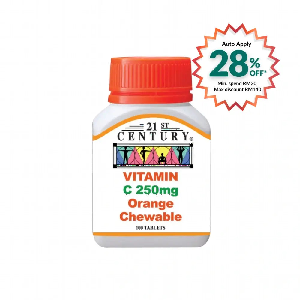 21ST CENTURY VIT-C 250MG ORANGE 100S