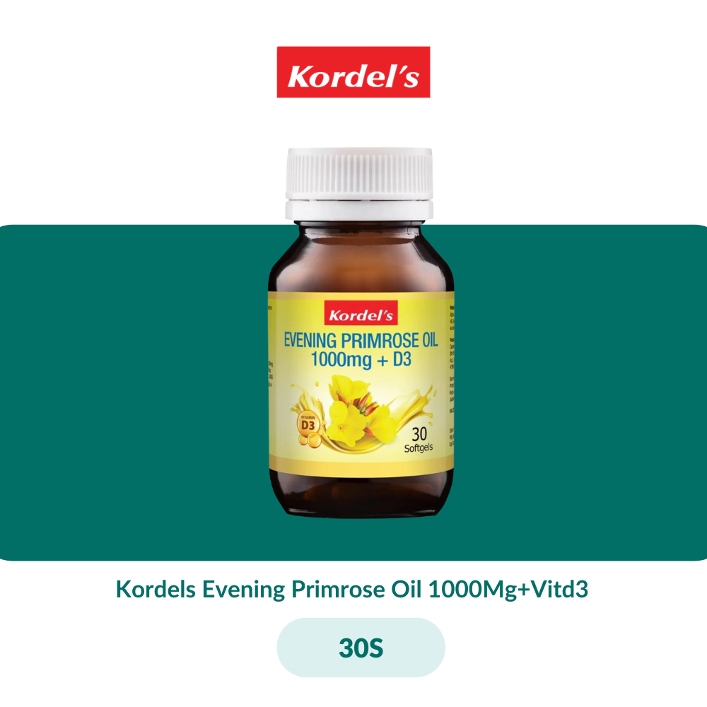 Kordels Evening Primrose Oil 1000Mg + Vitd3 (30S/60Sx2) - 30S