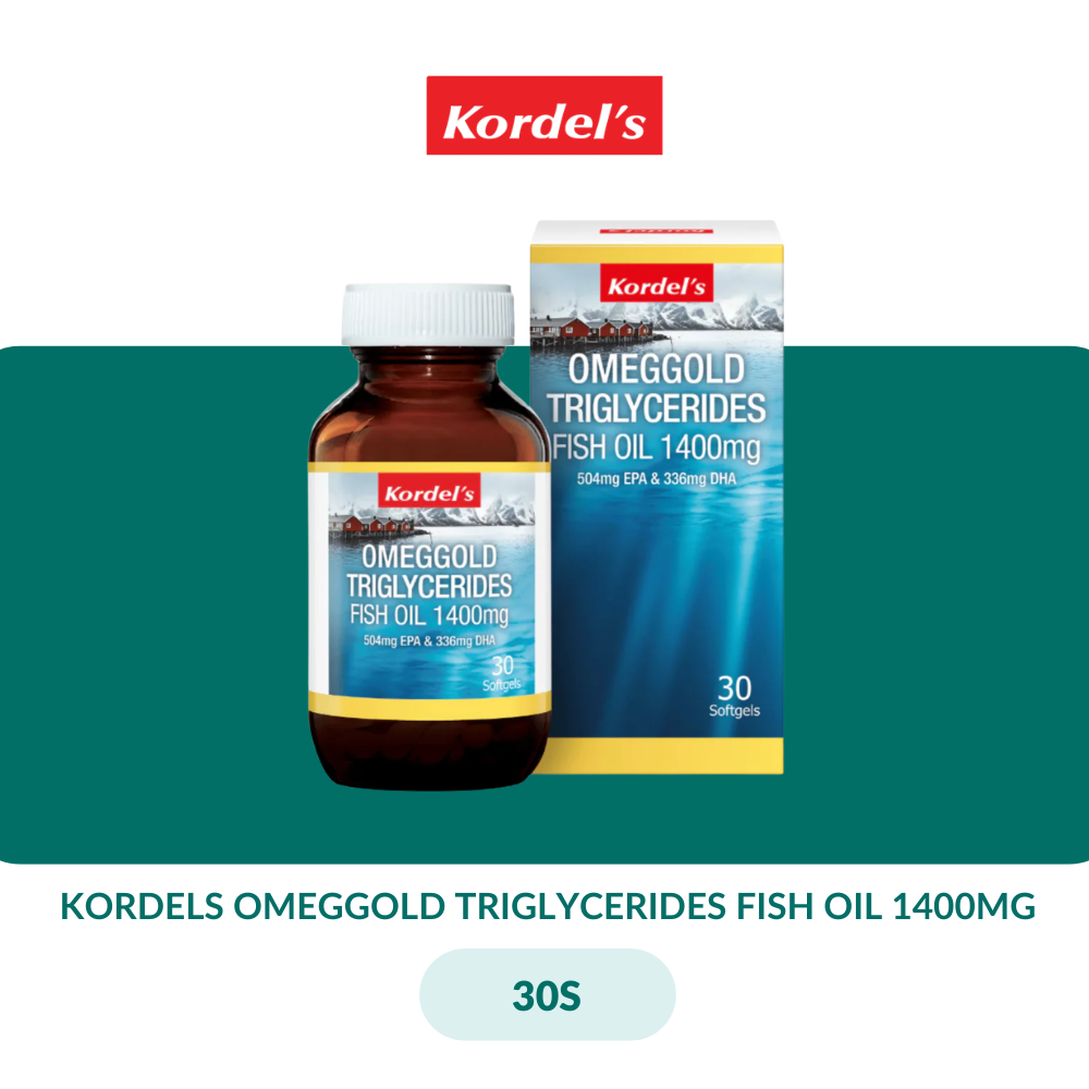 KORDELS OMEGGOLD TRIGLYCERIDES FISH OIL 1400MG (30S/60S + 30S) - 30S