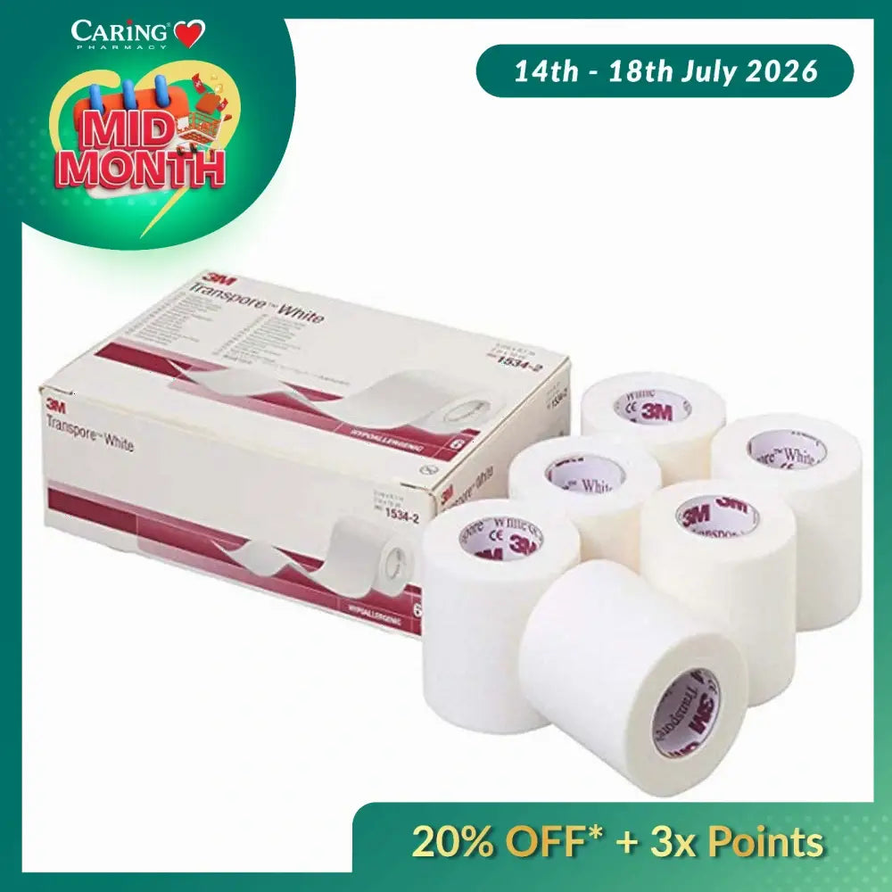 3M TRANSPORE WHITE 2IN X 10YD 6S