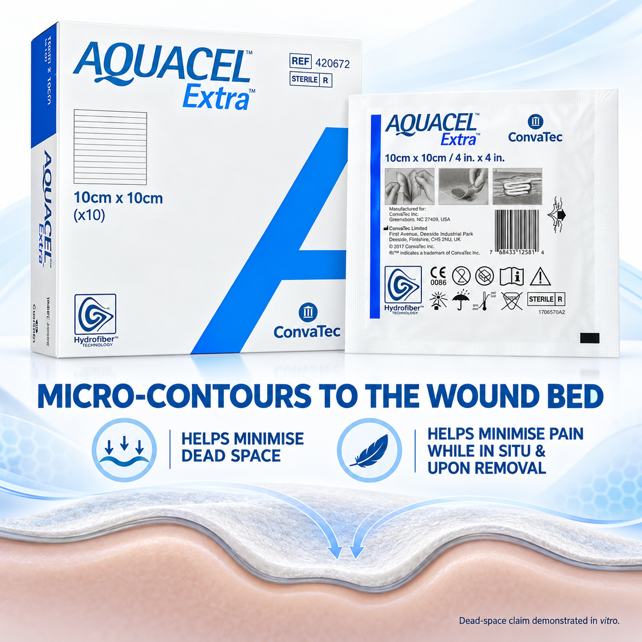 CONVATEC AQUACEL EXTRA 10CMX10CM (420672) 10S