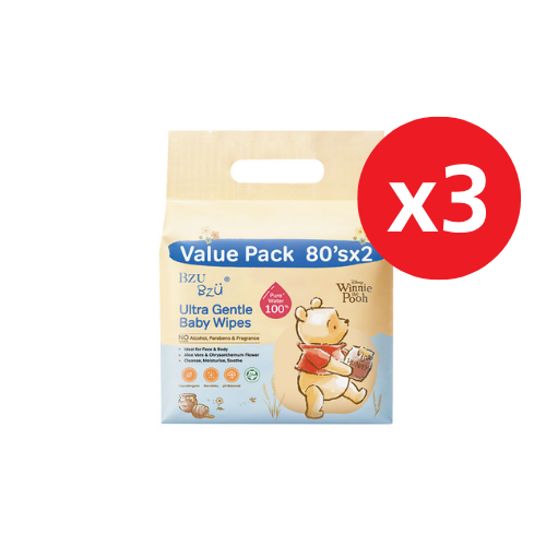BZU BZU ULTRA GENTLE BABY WIPES 80S X6
