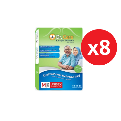 DR CARE DIAPERS M X 8