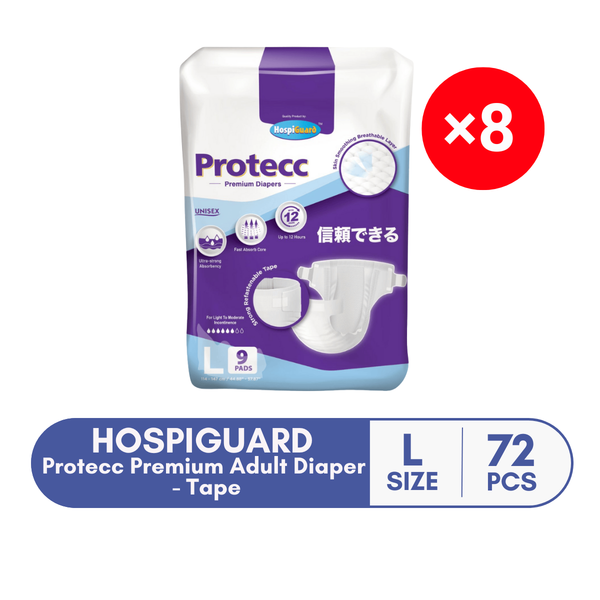 HOSPIGUARD PROTECC PREMIUM ADULT DIAPER L 9S X8